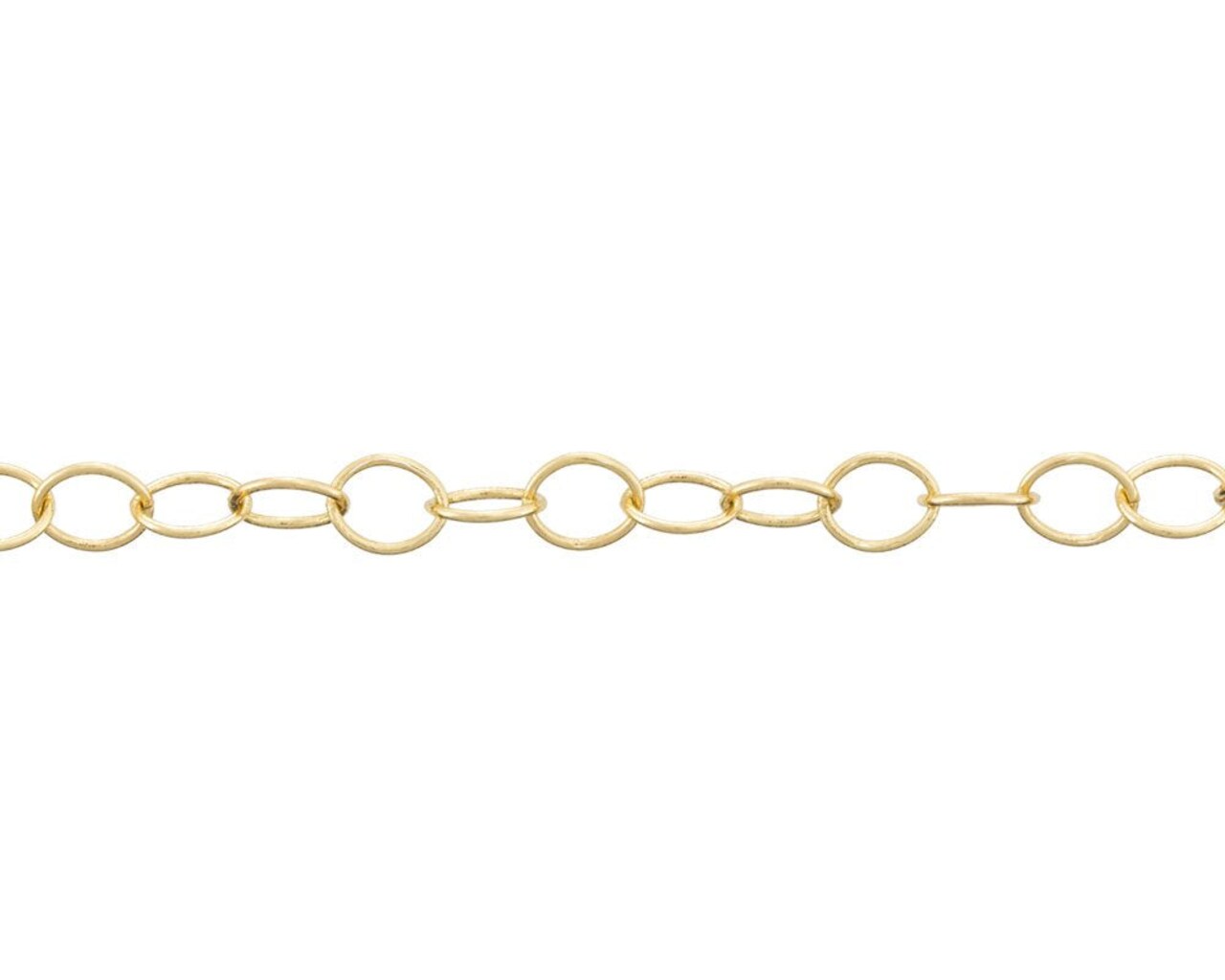 JewelrySupply Round Cable Link Chain 5mm Gold Plated (Foot)